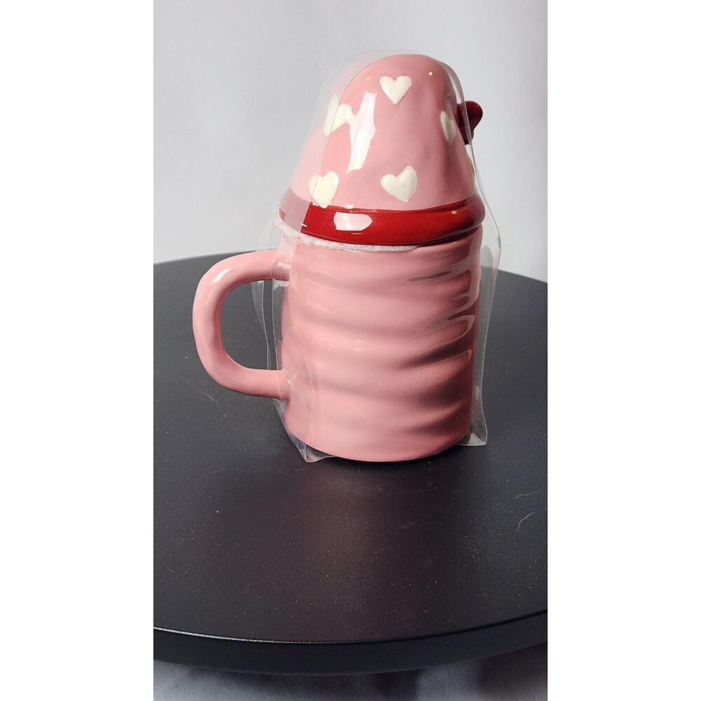 ❤️ NEW Gnomie GNOME Kitchen Love Coffee Tea Cup Mug & Hood Lid Great Gift Set - Picture 2 of 3
